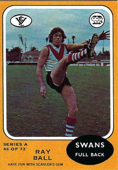 1973 Scanlens VFL #46 Ray Ball Front